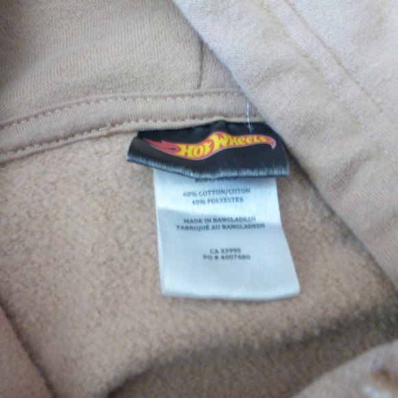 Mattel HOT WHEELS tan brown cropped hoodie sweatshirt - super cute! - Picture 4 of 7